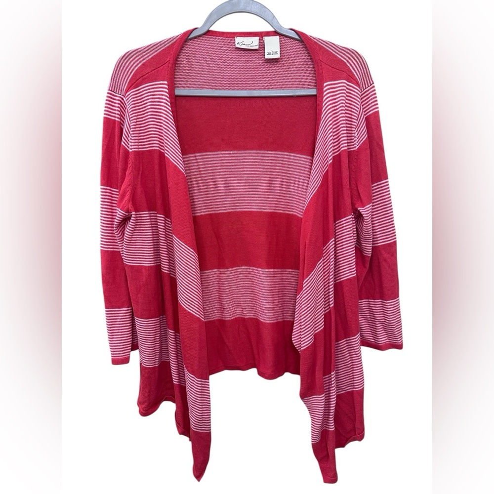 Kim Rogers Pink and White Knit Top